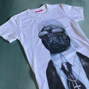 Pets Rock Pug Karl Lagerfeld Cotton T-Shirt